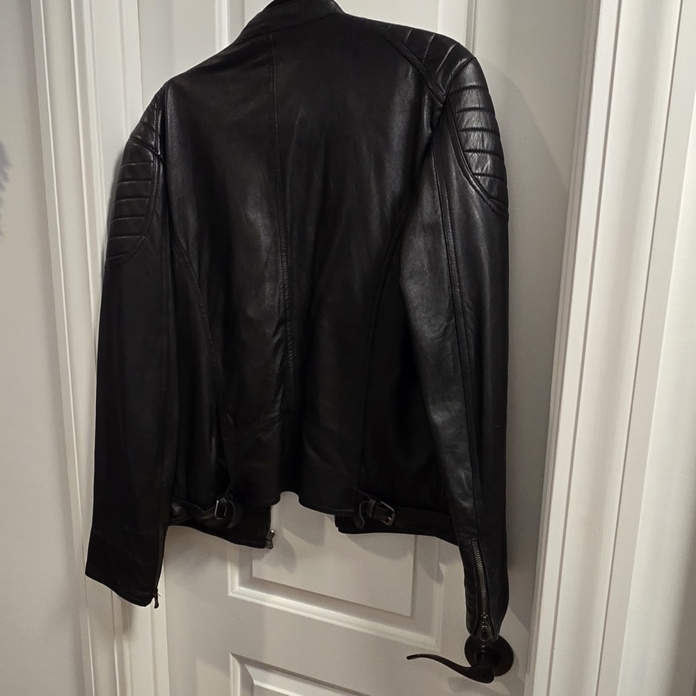 Massimo Black Leather Jacket - Picture 4 of 5